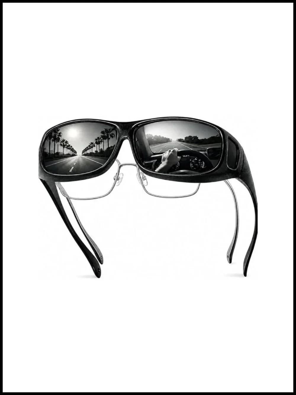 Fit Over Glasses Sunglasses Anti Glare Polarized Night Vision HD Yellow Lens